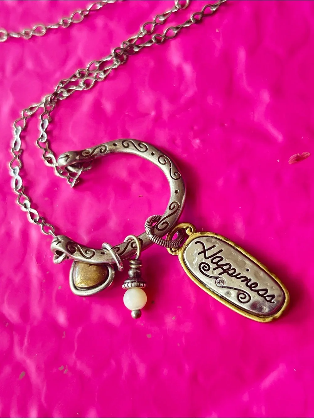 Brighton Art & Soul necklace featuring mixed-metal horseshoe pendant/charms.